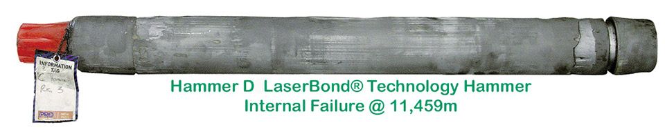  Hammer D LaserBond surface engineered DTH Hammer & Wear Failure at 11,459m